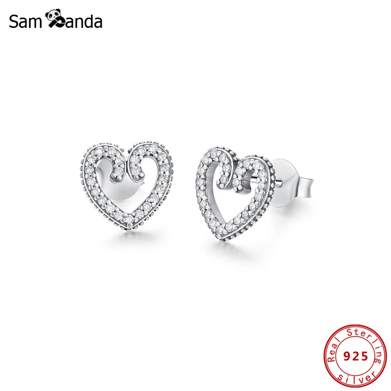 Женские серьги гвоздики из серебра 100% пробы с кристаллами|Серьги-гвоздики| |