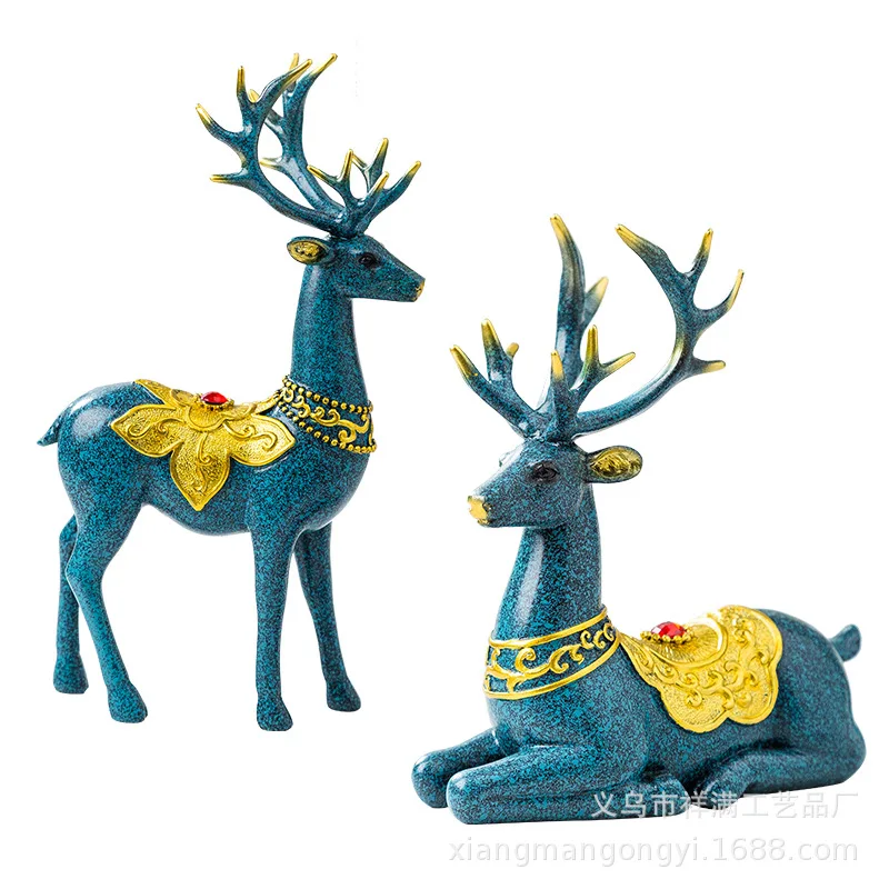 

Free Shipping Resin Craft Home Decoration European Style Deer TV Cabinet Wine Cabinet Decoration Desk Ornaments Home Modern