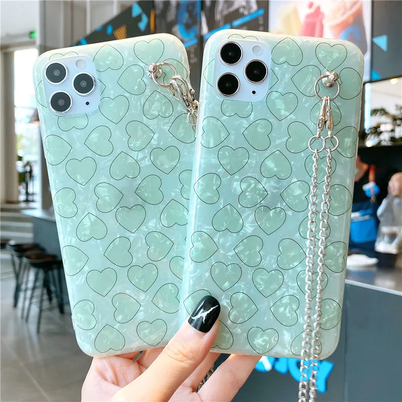 

Suitable forIphone11Promax mobilephone shell matcha green shell pattern love XSXR anti-fall 7plus 8plus soft cover all-inclusive