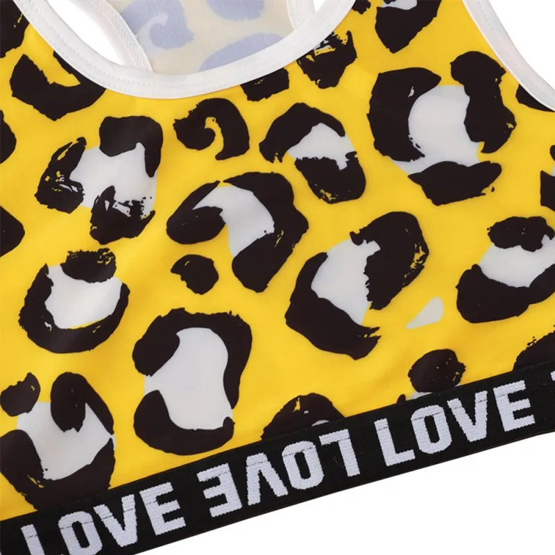 

Children Set O-neck Casual Summer Clothes 2Pcs Set Leopard Print Sleeveless Shorts Girls Clothing Suit Top & Shorts