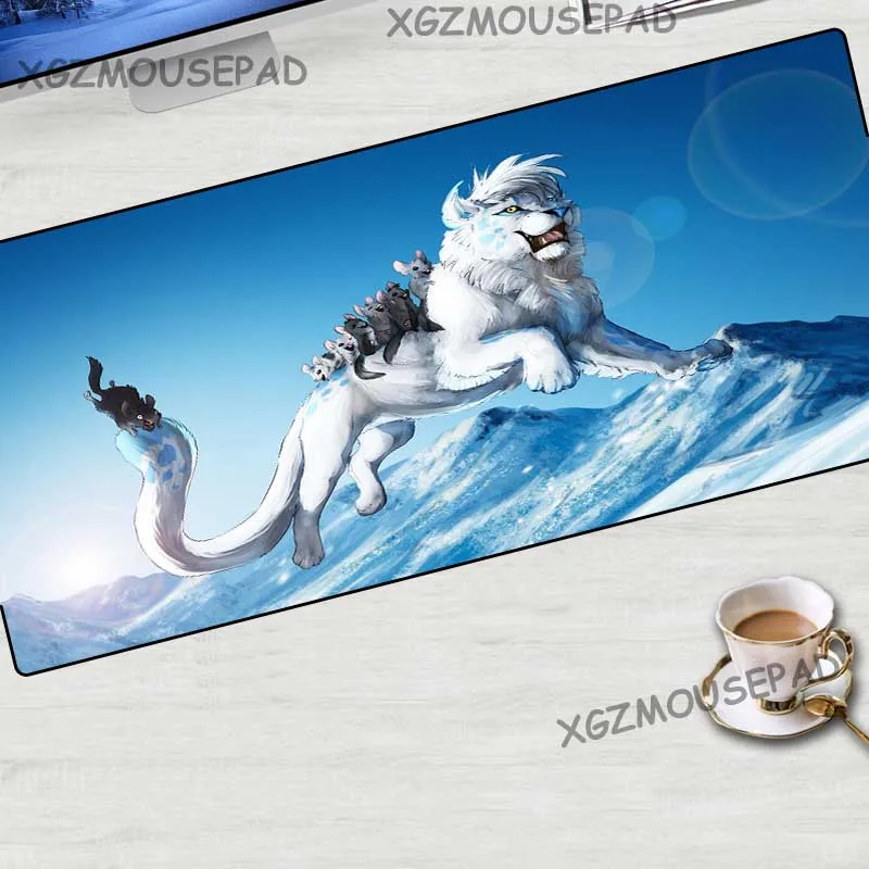 XGZ животное большой коврик для мыши Черный замок края аниме Лев хомяк снег горы компьютерный стол резиновый коврик нескользящий коврик из ткани