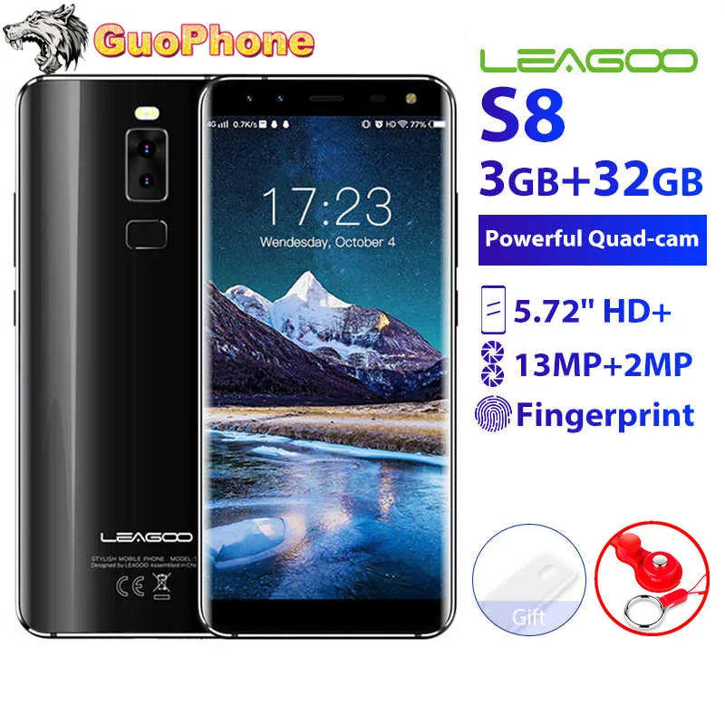 LEAGOO S8 смартфон с восьмиядерным процессором MT6750T ОЗУ 3 ГБ ПЗУ 32 Android 7 0 5 72 мАч 2940 МП 4G
