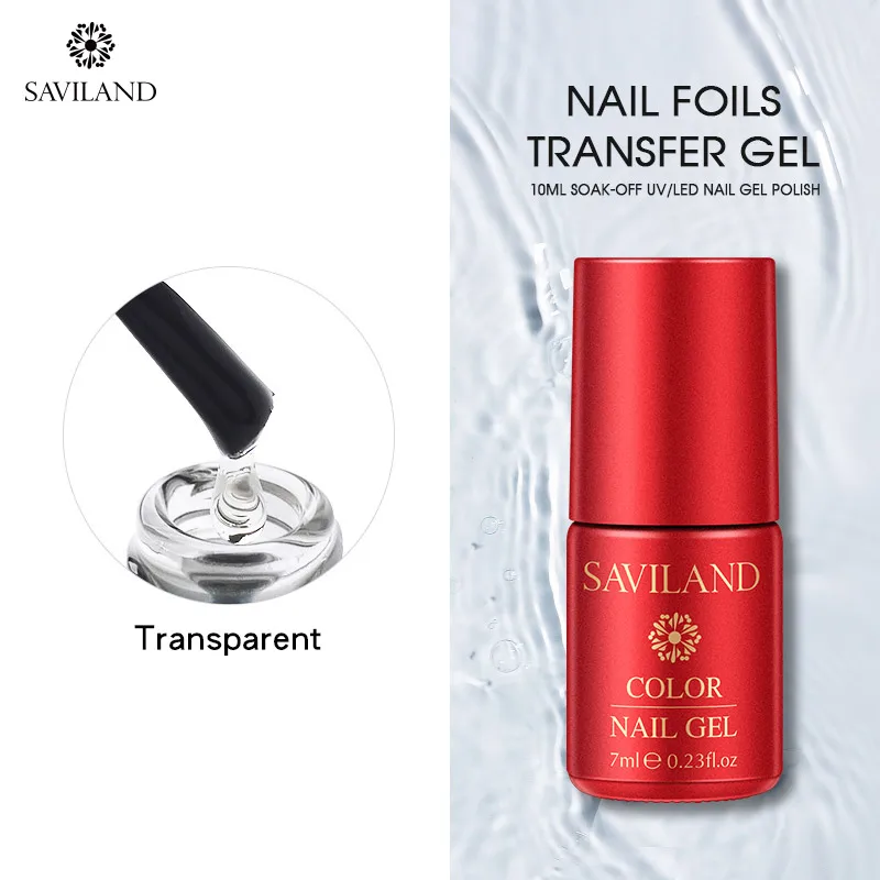 7ml Transfer glue Saviland 10 мл прозрачный клей для ногтей, фольга, клей, звезда, клей для ногтей, фольга s, переводная бумага, клей, верхнее покрытие, маникюр, инструмент для дизайна ногтей - Цвет: 7ml Transfer glue