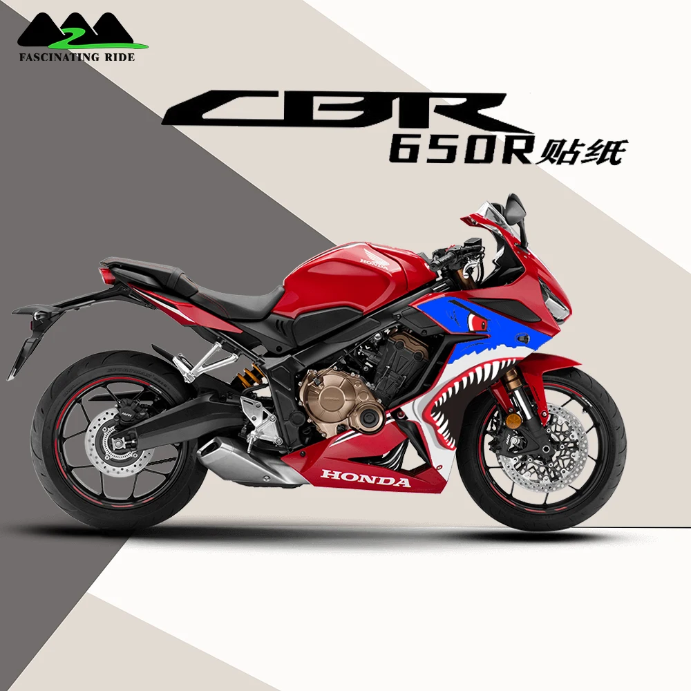 Подходит для Honda CBR 650r Наклейка мотоцикла установка Акула граффити Печать