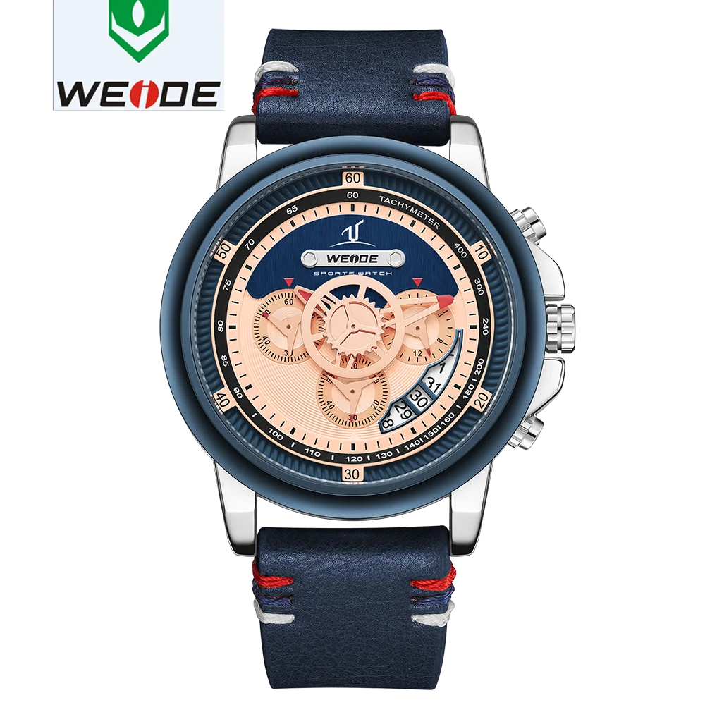 WEIDE Роскошные мужские часы европейские кожаные мужские часы высококачественные водонепроницаемые мужские часы Relogio Masculino спортивные цифровые часы с цифрами и датой