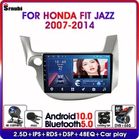 android10 0 2 din for honda fit jazz 2007 2014 car radio 4g rds dsp gps navigation multimedia video player mp5 dvd split screen