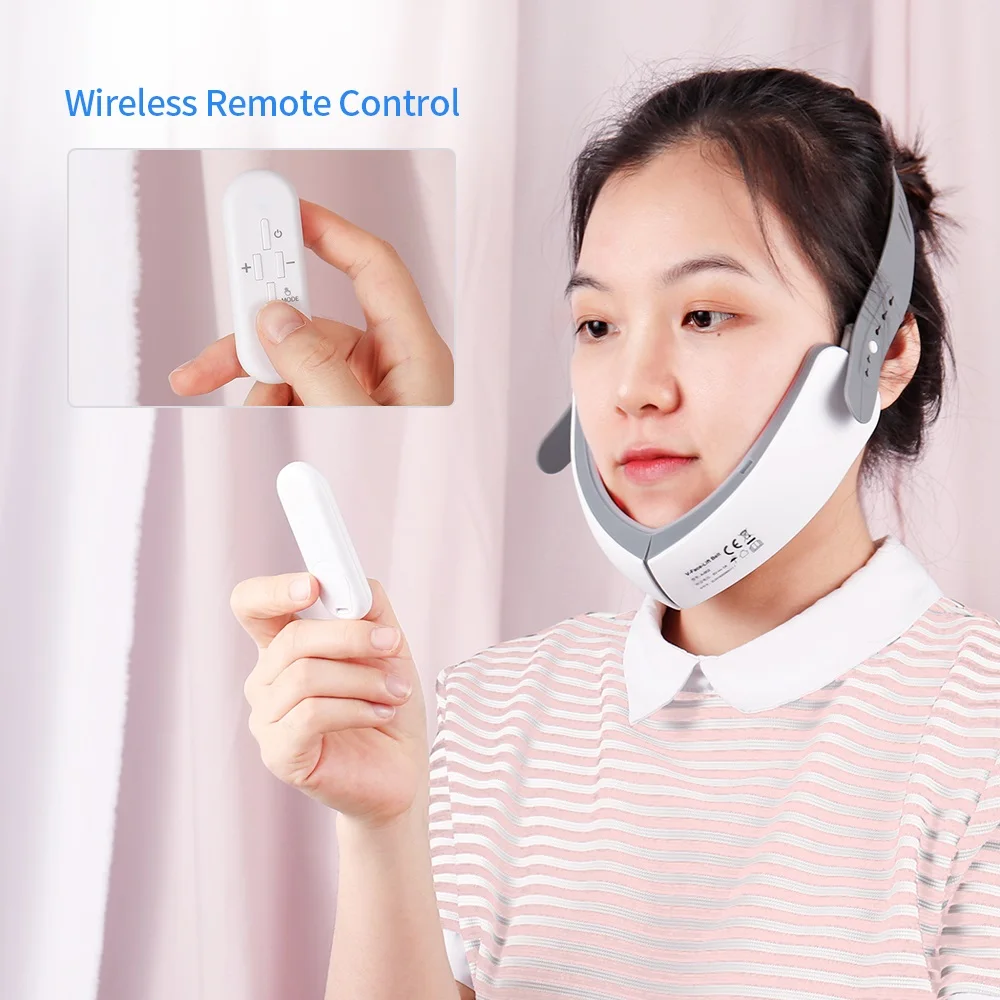 

V-Face Slimming Machine EMS Therapy Red Blue LED Photon Chin V-Line Up Vibration Massager Eyes Facial Lifting Chin Device