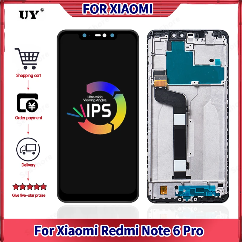 

Оригинальный экран для Xiaomi Redmi Note 6 Pro, ЖК-дисплей для Redmi Note6 Pro, дисплей с сенсорным экраном и дигитайзером M1806E7TG