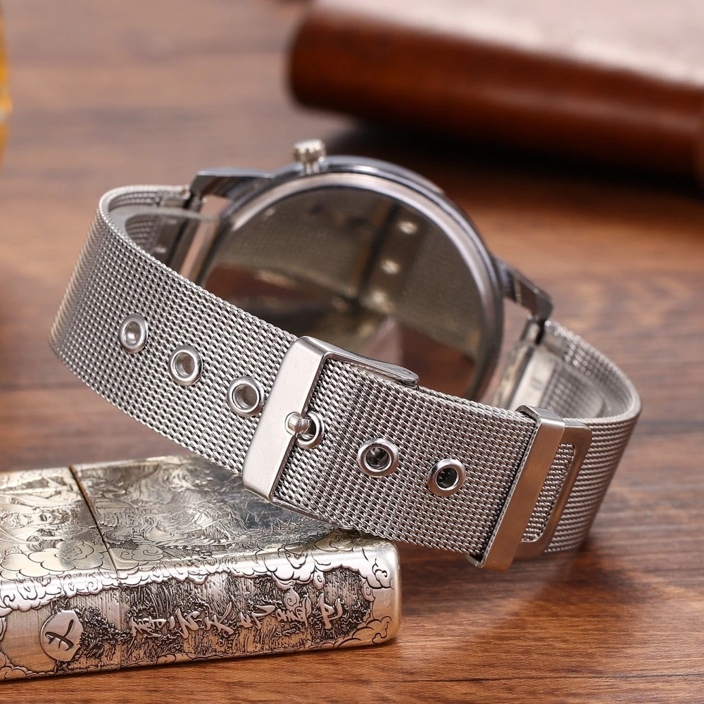 Мужские ультратонкие деловые часы с синим циферблатом минималистичные