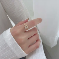 small square diamond sense super flash zircon opening adjustable women%e2%80%99s rings cold wind index finger 2021 trend jewelry