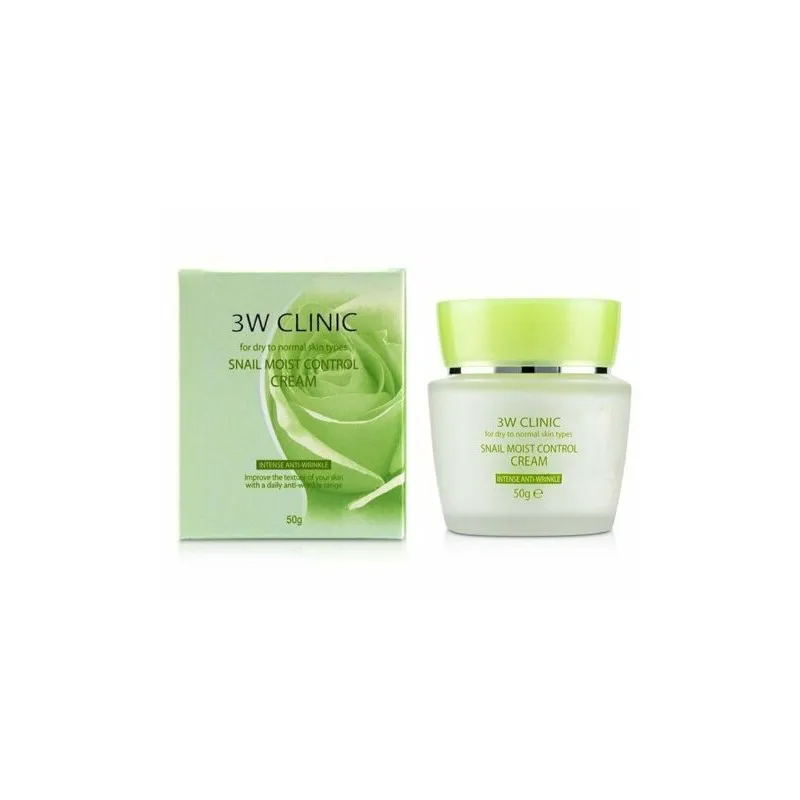 

3W CLINIC Snail Moist Control Cream 50ml Intensive Anti-Wrinkle For Dry to Normal Skin Nutrition Supply Whitening Moisturizing