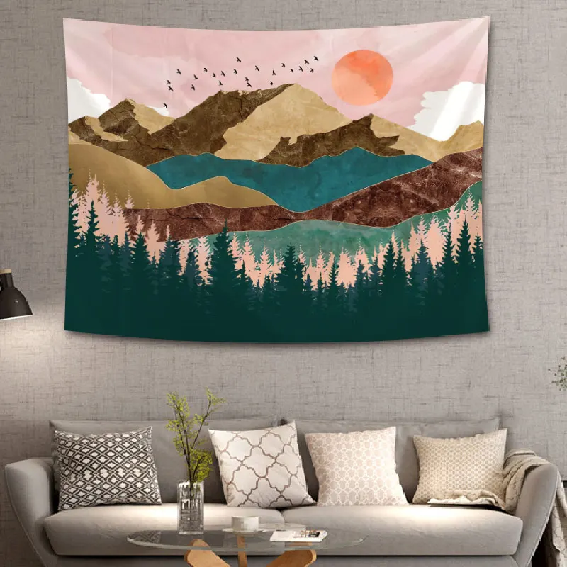 Настенный Гобелен Sunset Mountain настенные гобелены настенное искусство для украшения