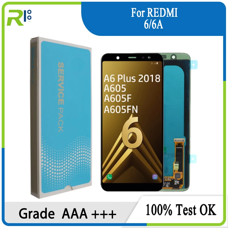 

Для Samsung Galaxy A6 Plus A6 + A605 SM-A605F ЖК-дисплей экран на замену для Samsung A605FN A605G A605GN экран LCD amoled