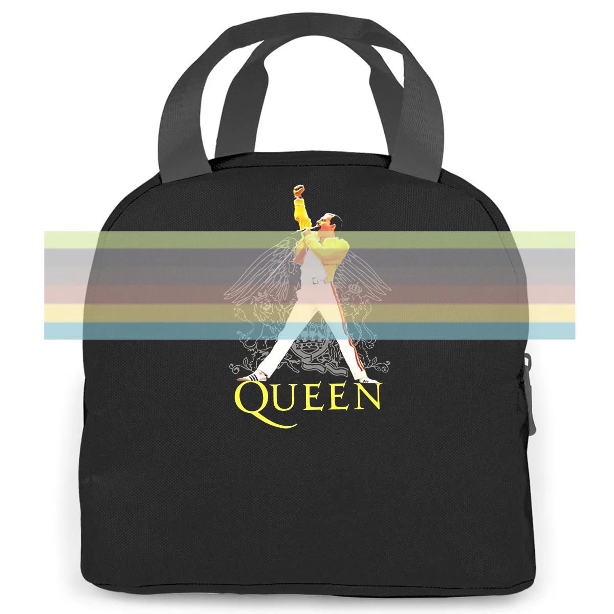 

Freddie Mercury Queen Black M-3 Selling women men Portable insulated lunch bag adult student