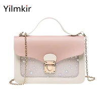 women messenger bag ladies elegant mini square purses handbag necklace shoulder strap lock safe and beautiful storage wallets