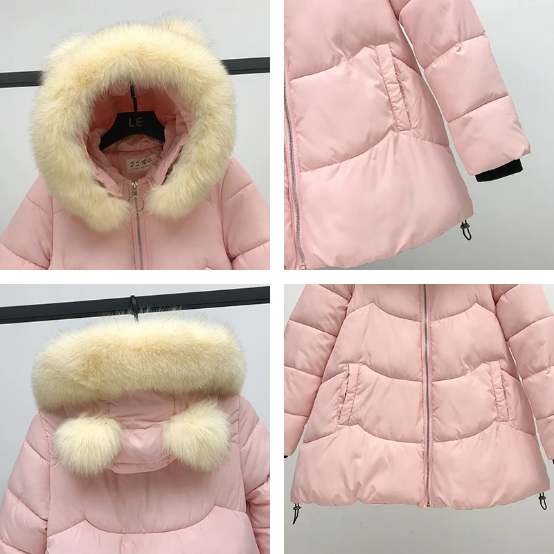 Зимняя длинная парка Женская свободная хлопковая куртка 2020 оверсайз однотонная