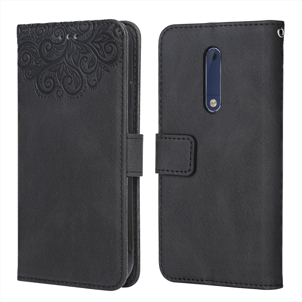 Роскошный кожаный чехол для NOKIA 5 С Цветочным Тиснением TA-1053 TA-1024 TA-1044 TA-1027
