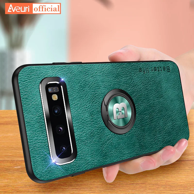Кожаный чехол с кольцом для Samsung Galaxy A50 A70 A51 A71 Note 20 Ultra S20 FE S9 S10 Plus 10 Lite 8 9 A31 A21S