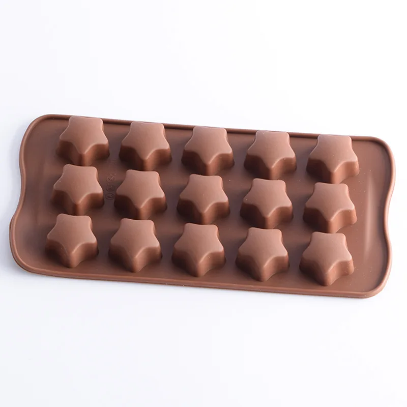 

15 Grid Five-Pointed Star Silicone Chocolate Mold Pudding Pastry Ice Cube Three-Dimensional Modeling Hand Mold