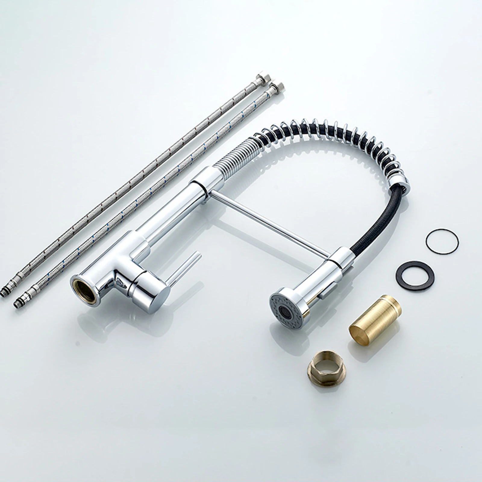 

Kitchen Faucet Dual Spout Kitchen Sink Crane Deck Mount Spring Kitchen Mixer Tap Kitchen Hot Cold Water