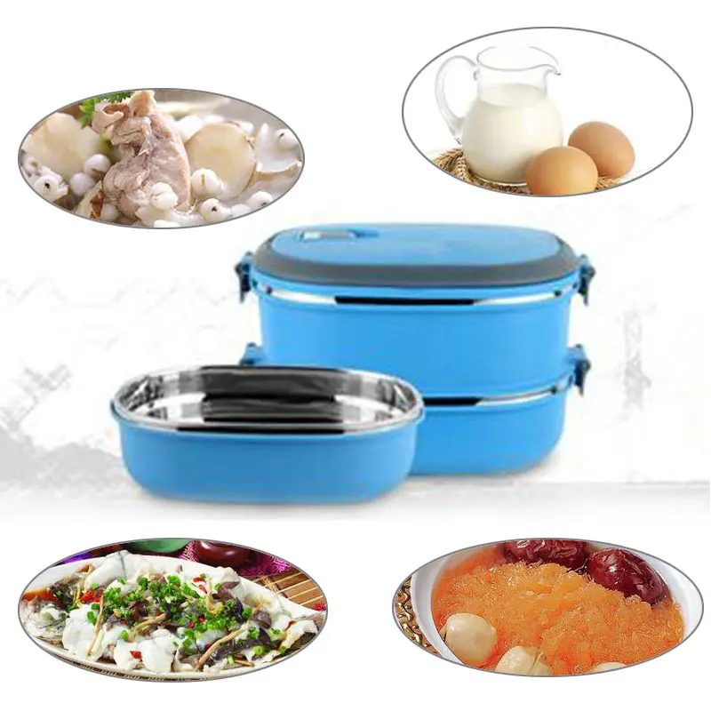 

New Multilayer Stainless Steel Insulation Thermal Lunch Bento Box Food Container For Kids Picnic Bolsa Termica