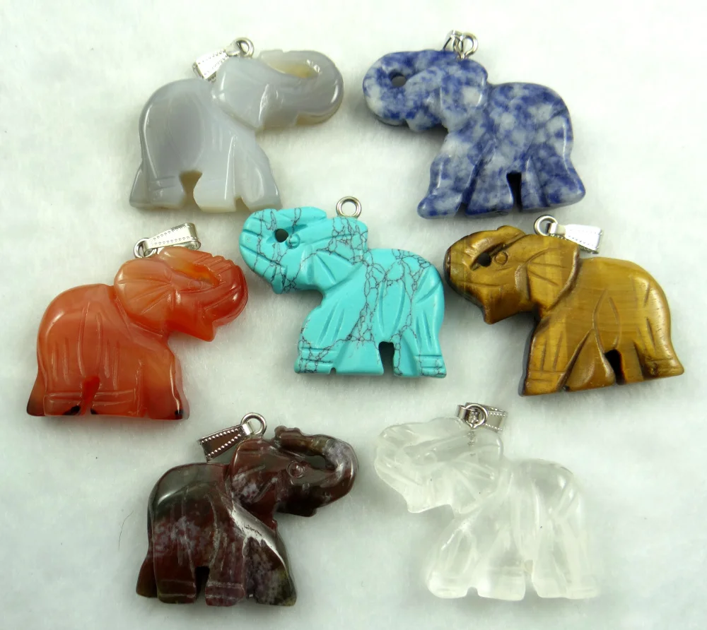 Натуральный Камень Бирюза кварцевый кристалл тигровый глаз слон кулон для diy