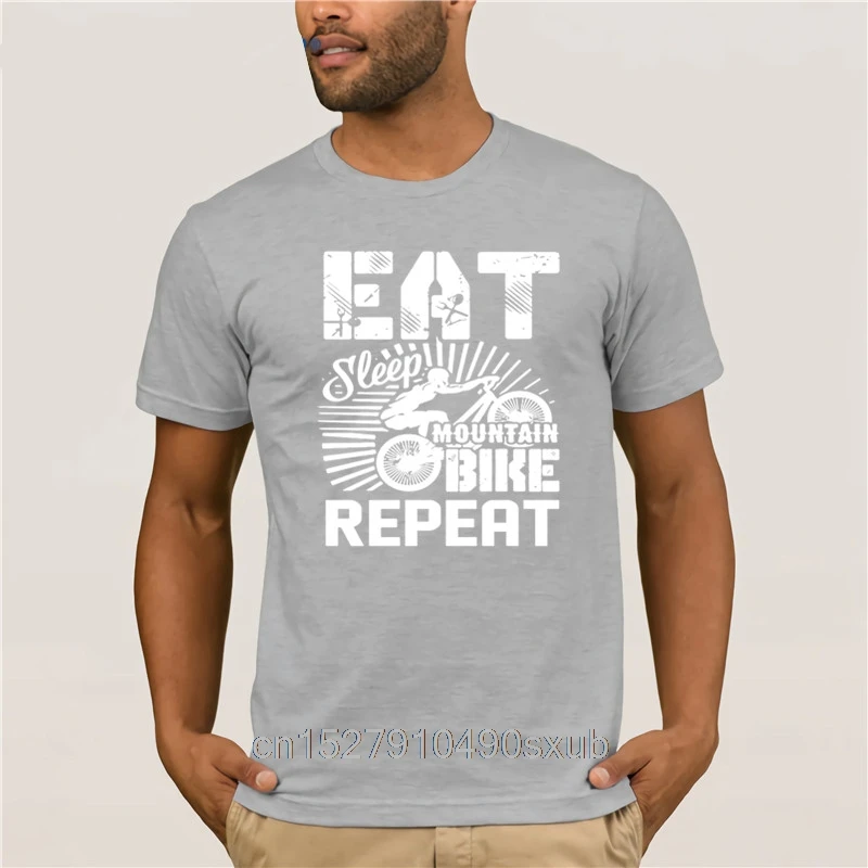 Футболка мужская с принтом Eat Sleep тенниска из натурального хлопка повседневная