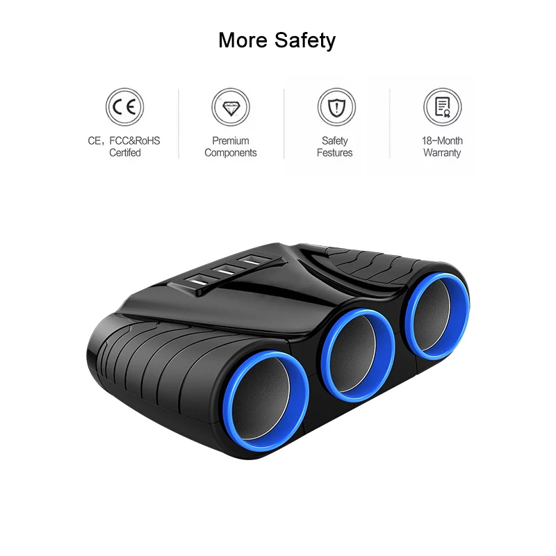12 V/24 V 120W 3 Way Авто розетки адаптер для автомобильного прикуривателя Зажигалка сплиттер Зажигалка 5V 3.1A выходная мощность 3 USB Автомобильное зарядное устройство