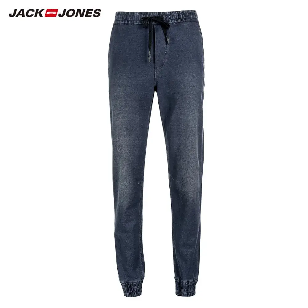 Мужские классические джинсы JackJones Стрейчевые хлопковые повседневные с завязками