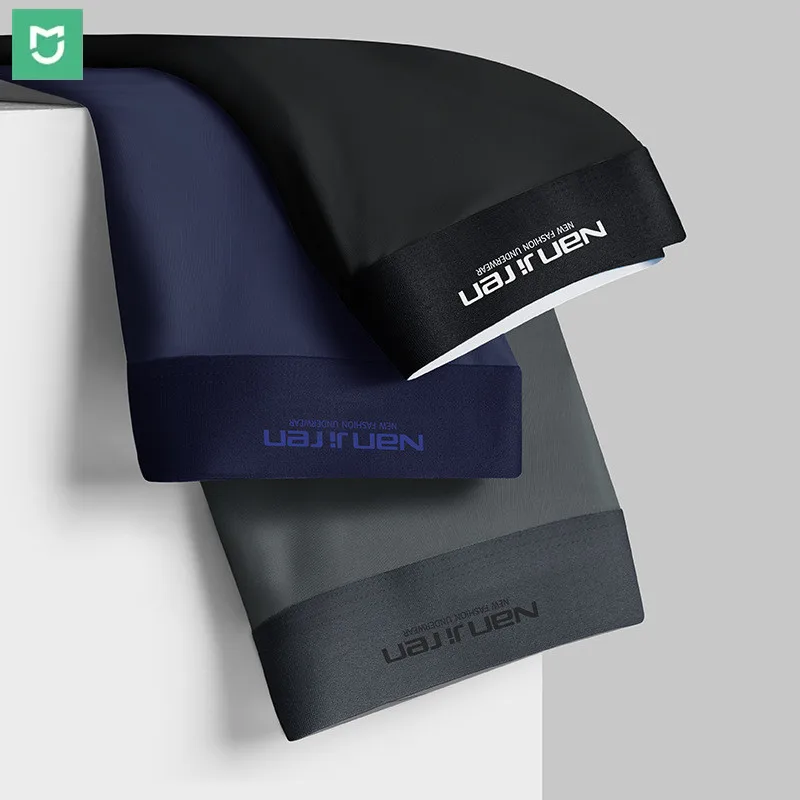 

3pcs Mijia Men's Graphene Ice Silk Men Boxer Shorts Underwear Male Boxershorts Underpants Sexy Comfortable Breather Panties #002