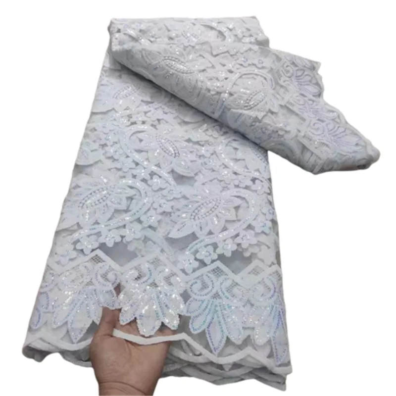 Чистый белый гипюр кружево из шнура 2022 Высококачественная нигерийская