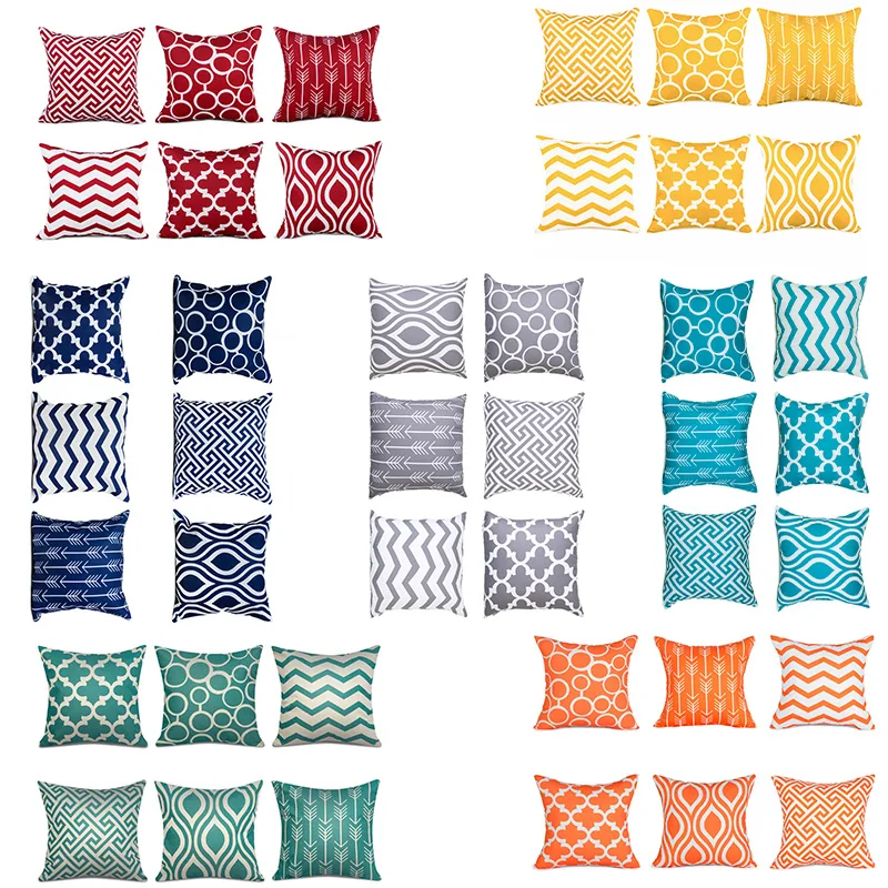Наволочки из хлопка и льна декоративные подушки с геометрическим рисунком для