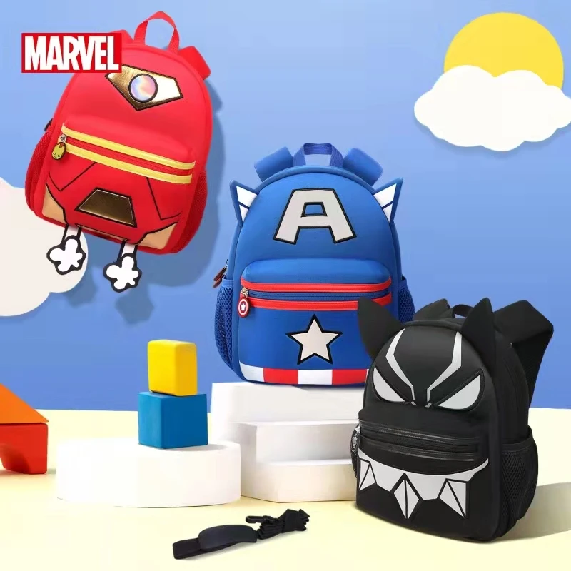 Disney New Kindergarten Backpack For Boys School Student Shoulder Orthopedic Bag Iron Spider Man Kids Christmas Gifts Mochilas