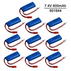 123510 шт. обновленный Аккумулятор 7,4 в 600 мАч 601844 Lipo для WLtoys K969 K979 K989 K999 P929 P939, запчасти для радиоуправляемых автомобилей, аккумулятор 2s 7,4 В