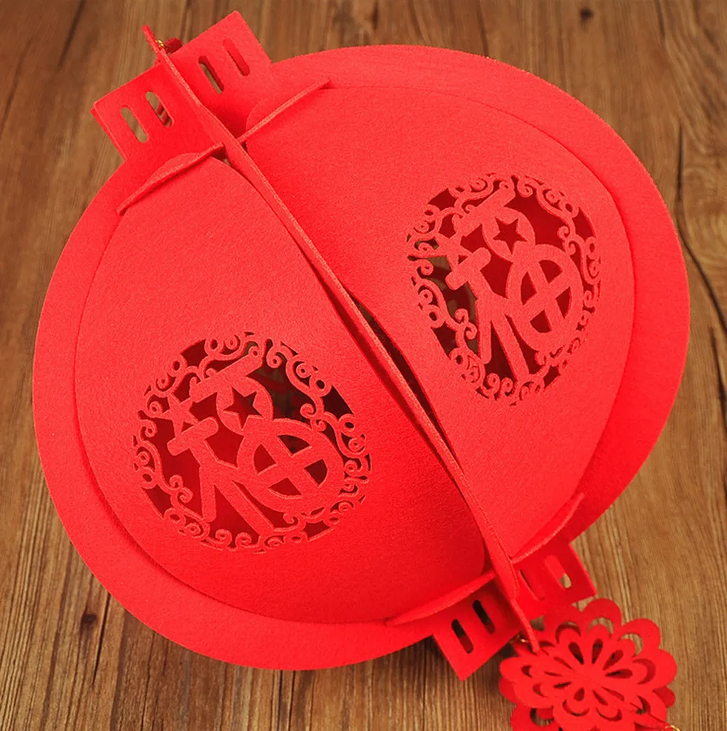 Новогодние декоративные фонари из нетканого материала трехмерные