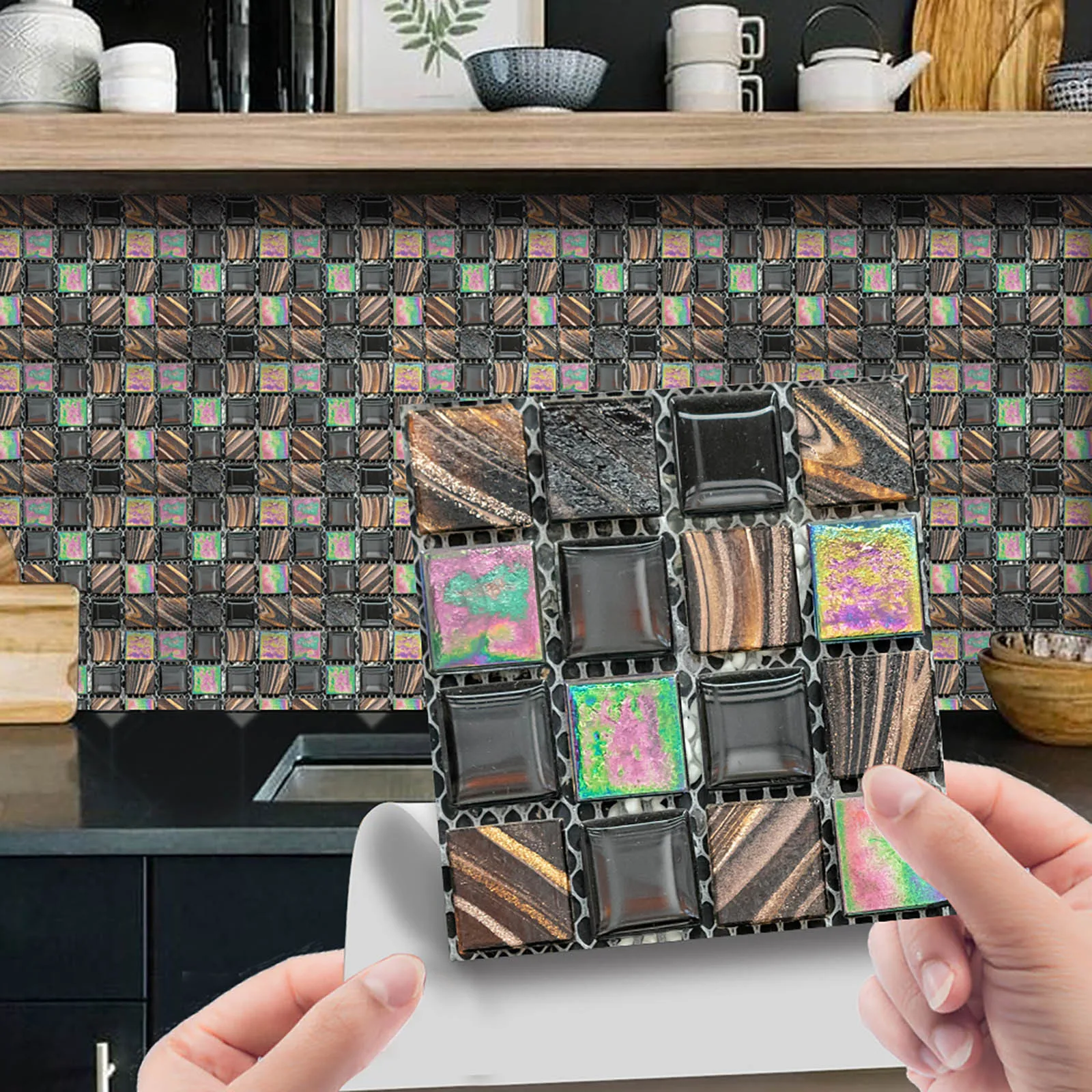 

10 шт. 3d Мозаика самоклеящаяся плитка Backsplash настенная наклейка виниловая ванная кухня домашний декор Diy Наклейка s Водонепроницаемая плитка ...