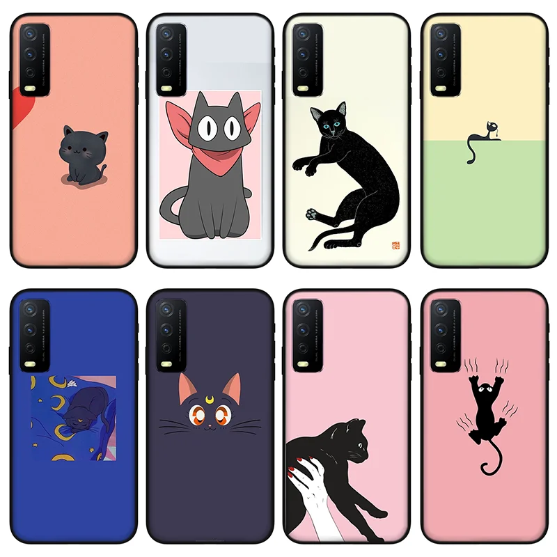 

Cartoon funn cat Phone case for vivo y30 y50 y53 y52 y31 y53 Protective silicone case for vivo Y18 Y19 Y15 Y12 Y51 Y85 Y97 Y70s