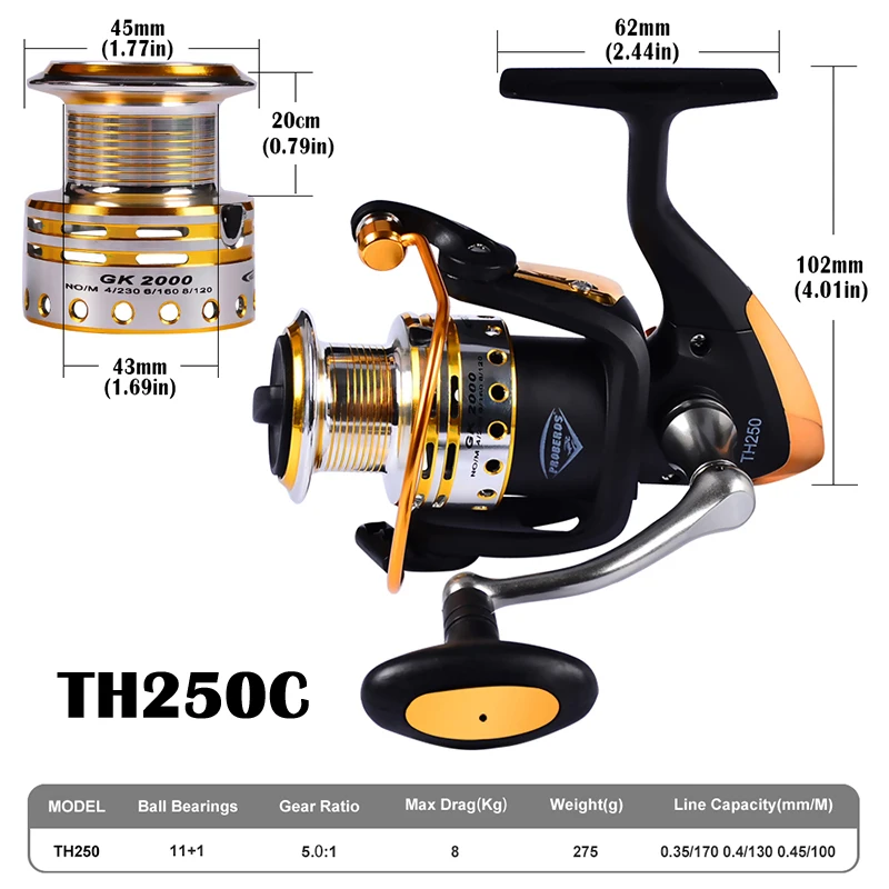 Fishing Reel Drag Spinning with Large Spool 19KG Max Freshwater 11+1BB | Спорт и развлечения