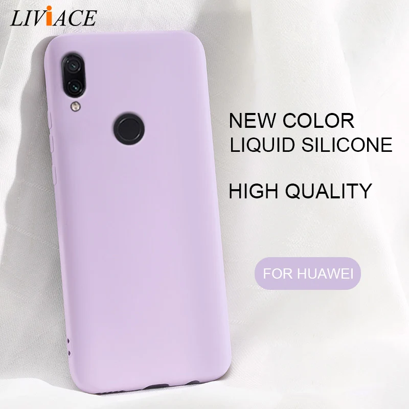 

original liquid silicone phone case for huawei honor 10i 8x 8 9 10 lite view 10 20 20i play p20 lite pro soft silicon back cover