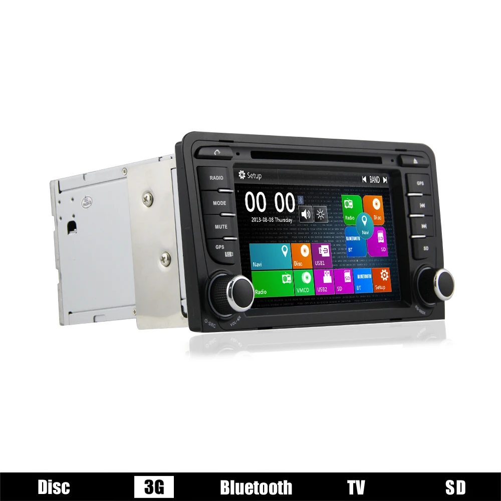 Koop Eunavi 2 Din Auto Dvd-speler Voor Audi A3 S3 RS3 Met 3G Usb Gps Bt Ipod Fm Rds Subwoofer Met Auto Radio Gps-navigatie Gratis Kaarten