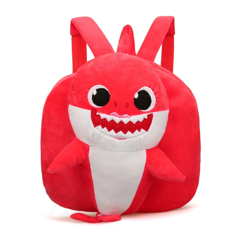 Плюшевый школьный ранец с мультипликационным рисунком акулы для детей 1 5 лет