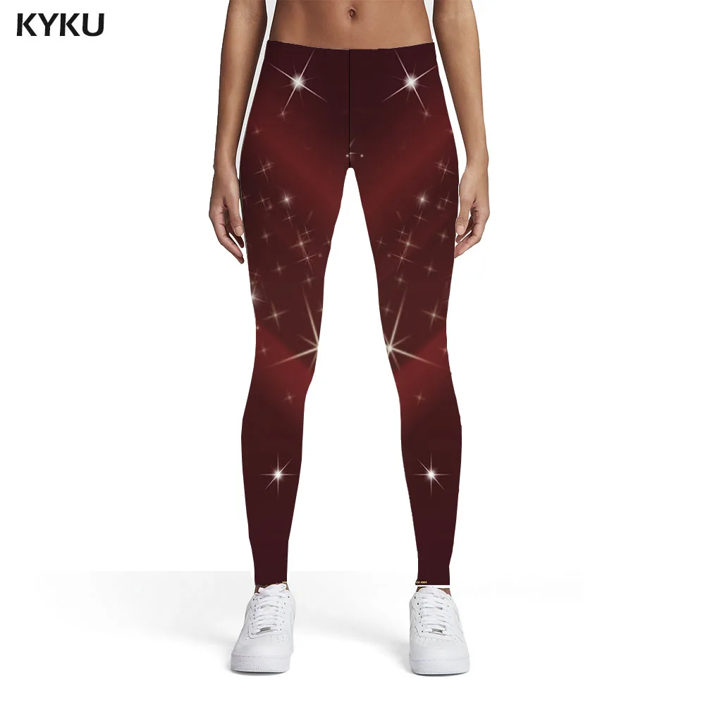 

KYKU Christmas Leggings Women New Year Sport Dating 3d Print Street Elastic Womens Leggings Pants Casual Fashion Summer Ladies