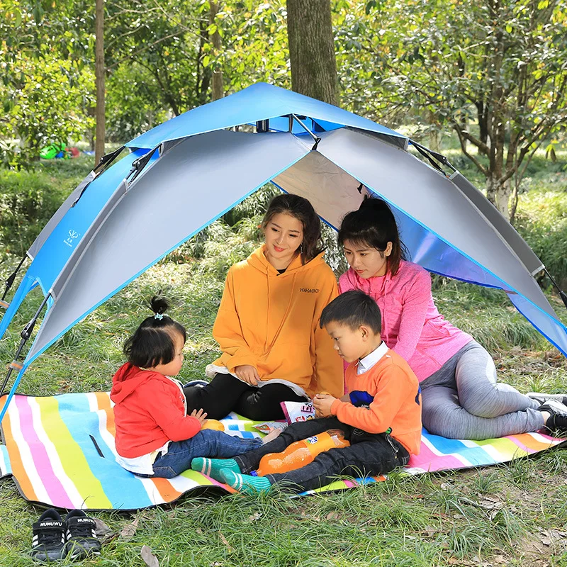 

Automatic Hydraulic Camping Tent 3-4 Person Family Tent Double Layer Instant Setup Protable Backpacking Tent for Hiking Travel