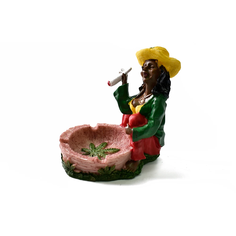 Unique Handmade Cool Fancy Funny Novelty Smoking Weed Herb Rasta Resin Bob Marley Jamaican Cigarette Ashtray - Цвет: 005A-A