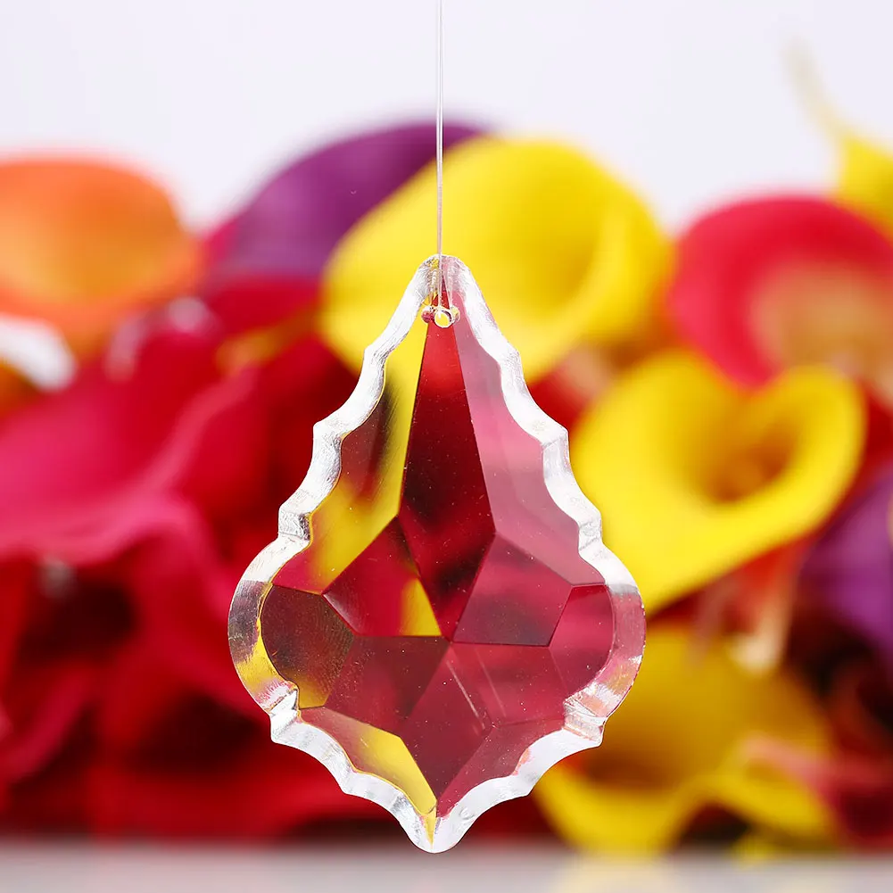 Стеклянный клен кристалл в форме листика кулон 63 0 мм Светоотражающая Призма