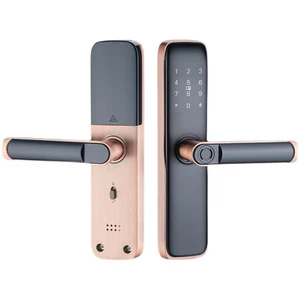 indoor wooden door office room bedroom handle door lock electronic password room door smart lock household tuya fingerprint lock free global shipping