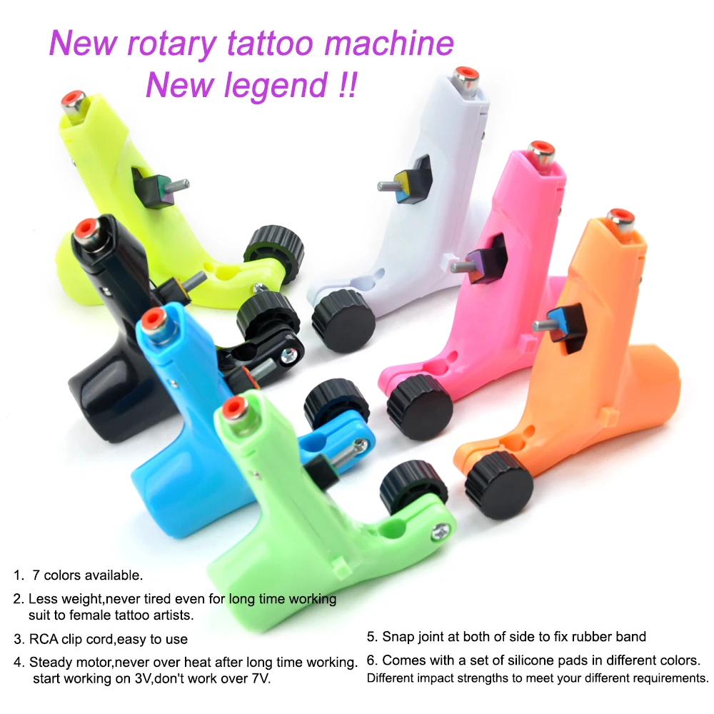 Роторная татуировочная машина Shader & Liner 6 цветов Ассорти тату моторный пистолет