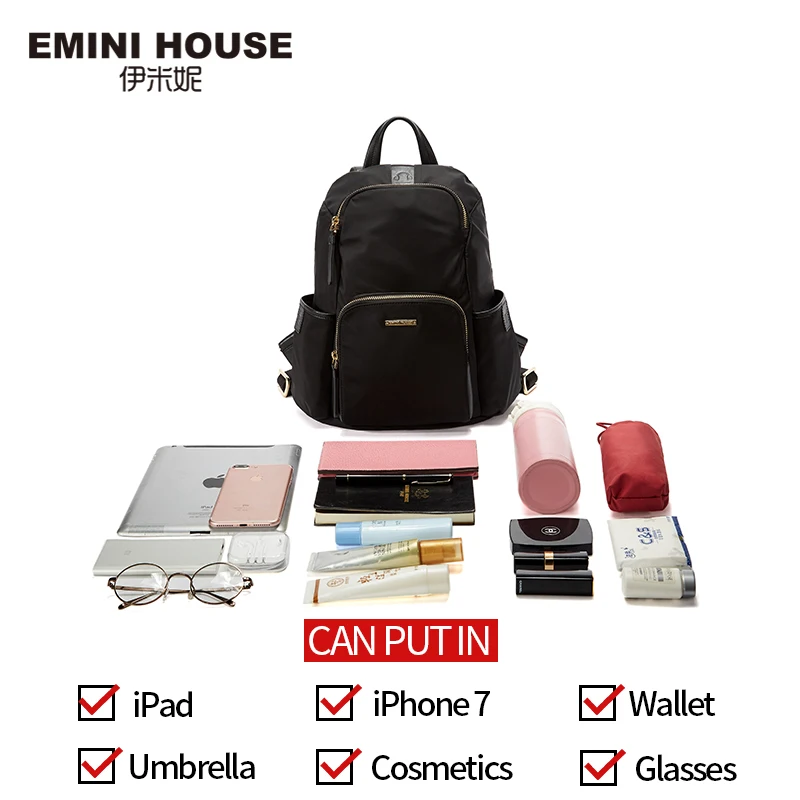 EMINI HOUSE Многофункциональный рюкзак водонепроницаемый нейлоновый женская сумка