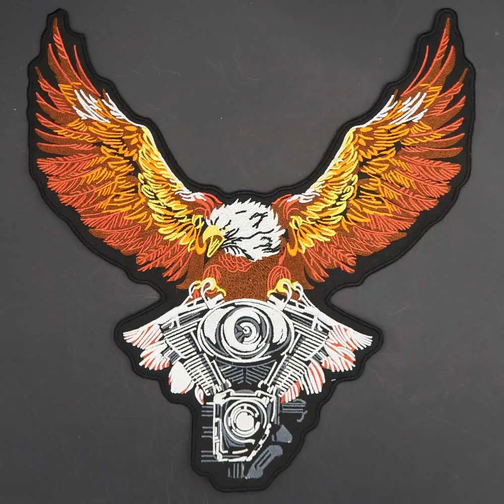 Аппликация для вышивки большим орлом с помощью утюга швейная этикетка Панк