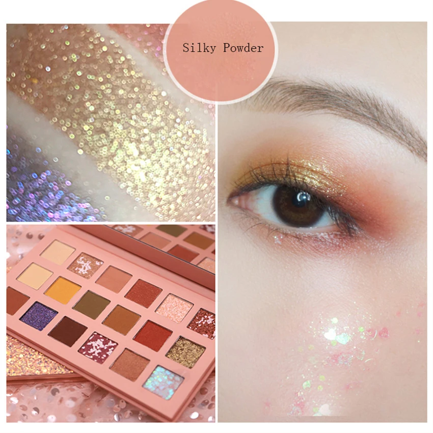 18 видов цветов телесные Сияющие тени для век перламутровый макияж блеск пигмент